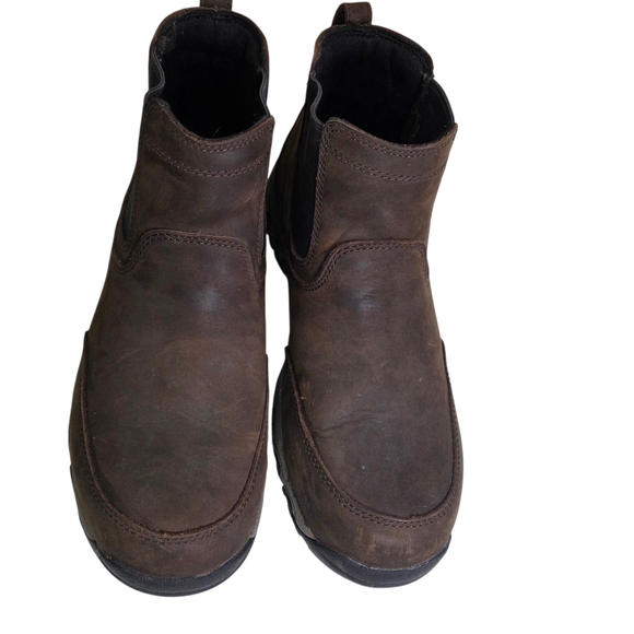 Duluth Trading Co Wild Boar Brown Leather Ankle Pull On Boots Size 10 - Picture 2 of 11